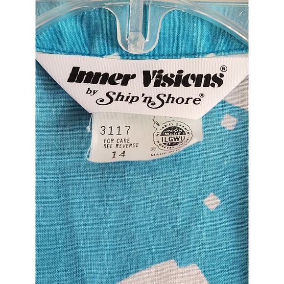 Inner Visions by Ship n' Shore Hawaiian Button up Short Sleeve Womens Sz XS - Picture 4 of 6